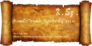 Komáromi Szofrónia névjegykártya
